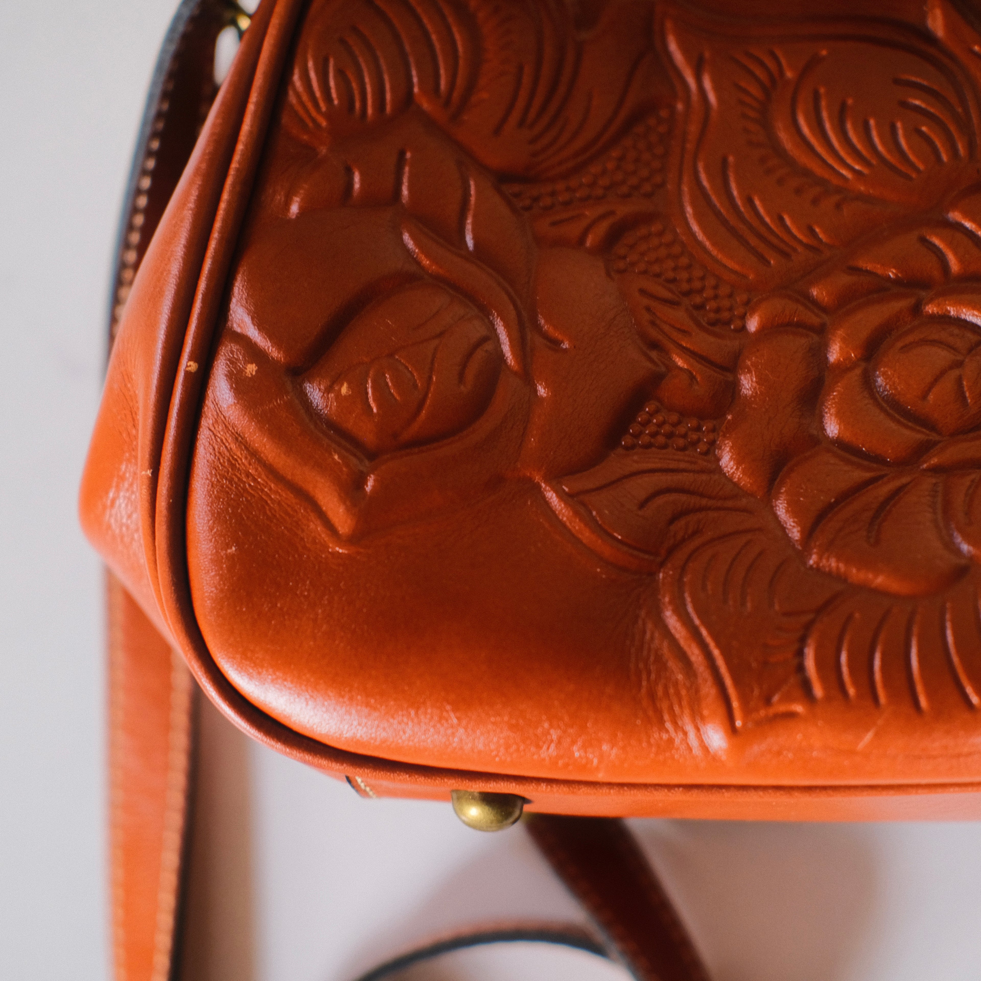 Patricia Nash Brown Tooled Leather Satchel