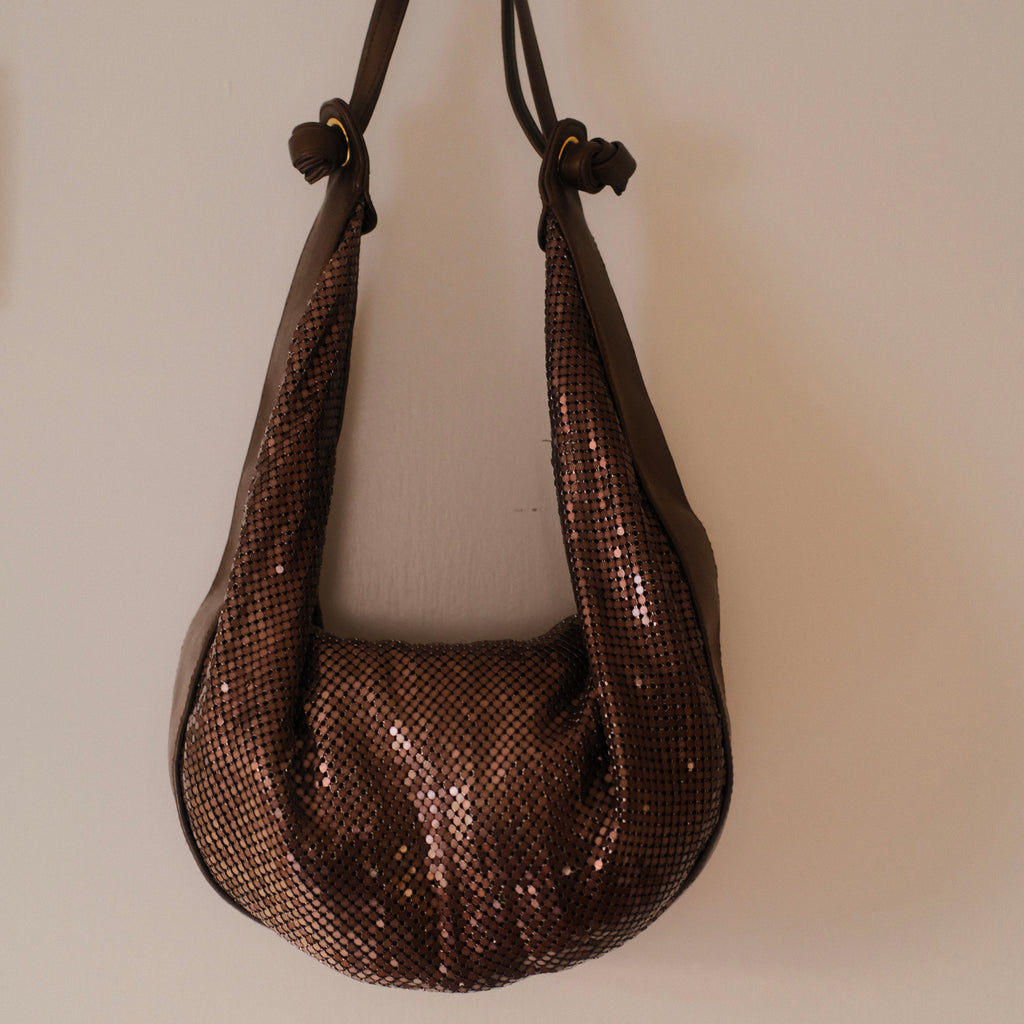 Paradox Brown Sequin Chainmail Shoulder Bag
