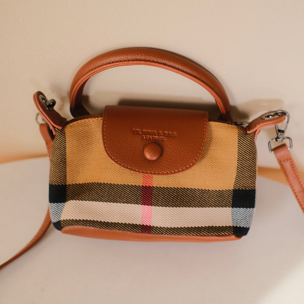 Burberry Inspired Plaid Top Handle Bag
