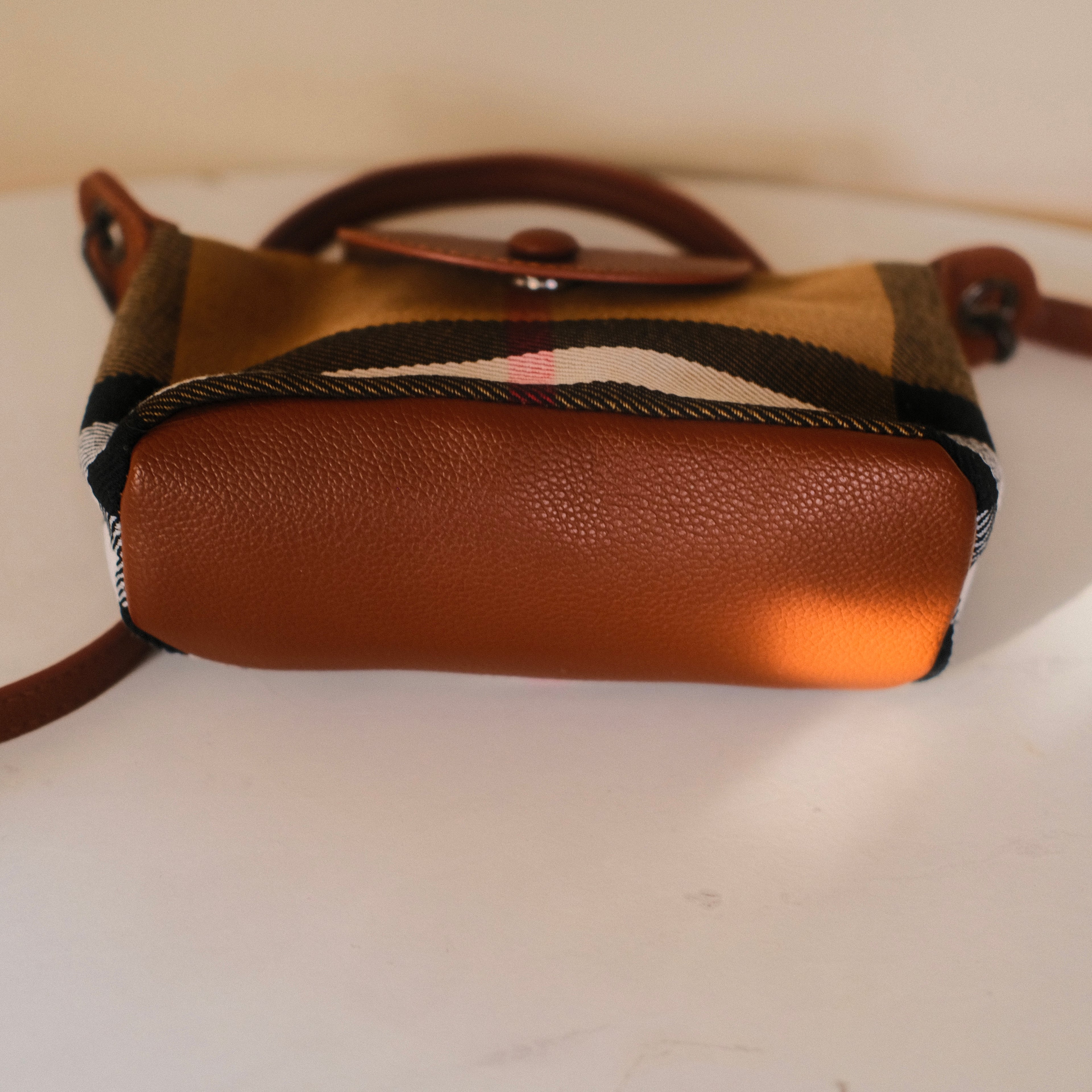 Burberry Inspired Plaid Top Handle Bag