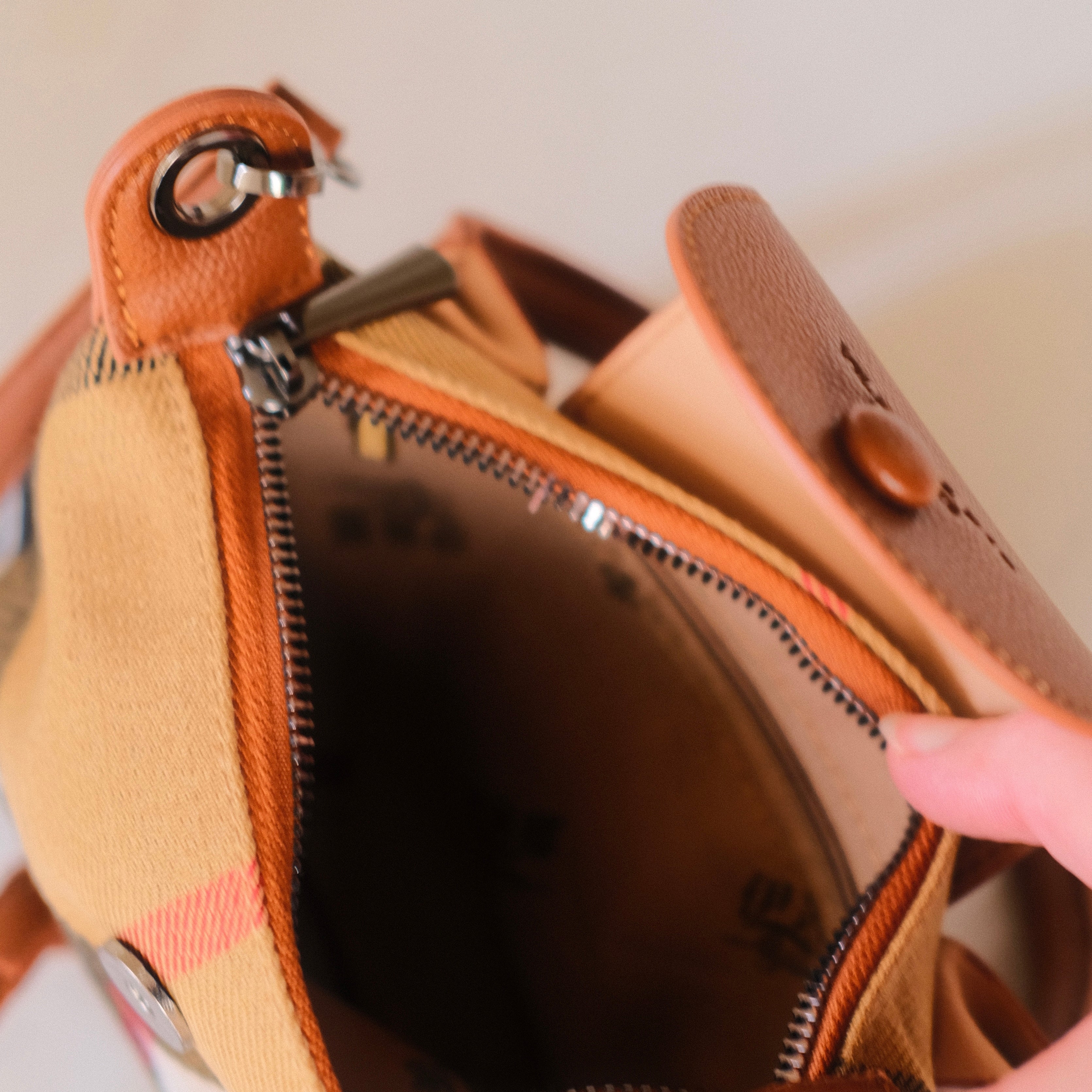 Burberry Inspired Plaid Top Handle Bag