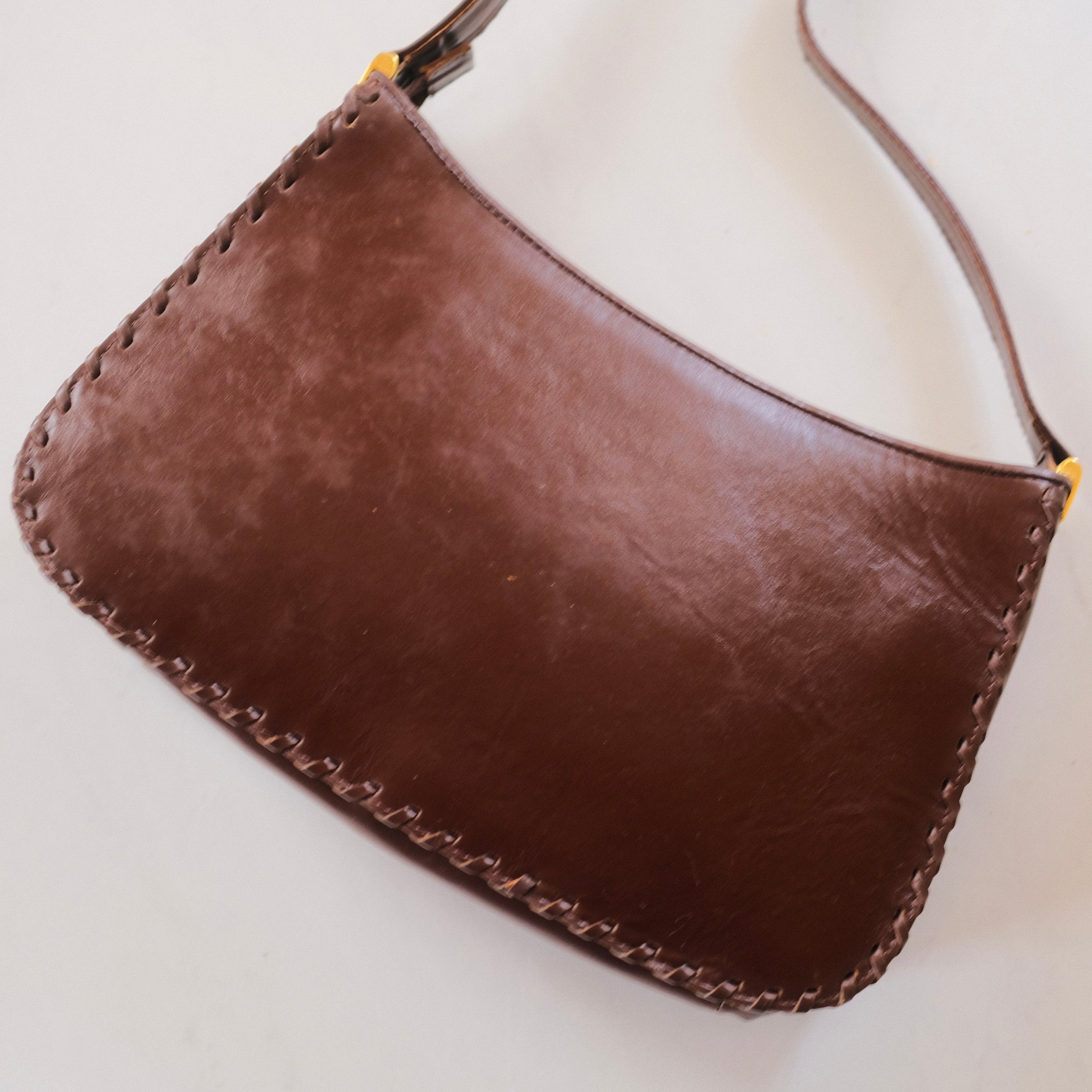 Carnella Brown Cowhide and Leather Shoulder Bag