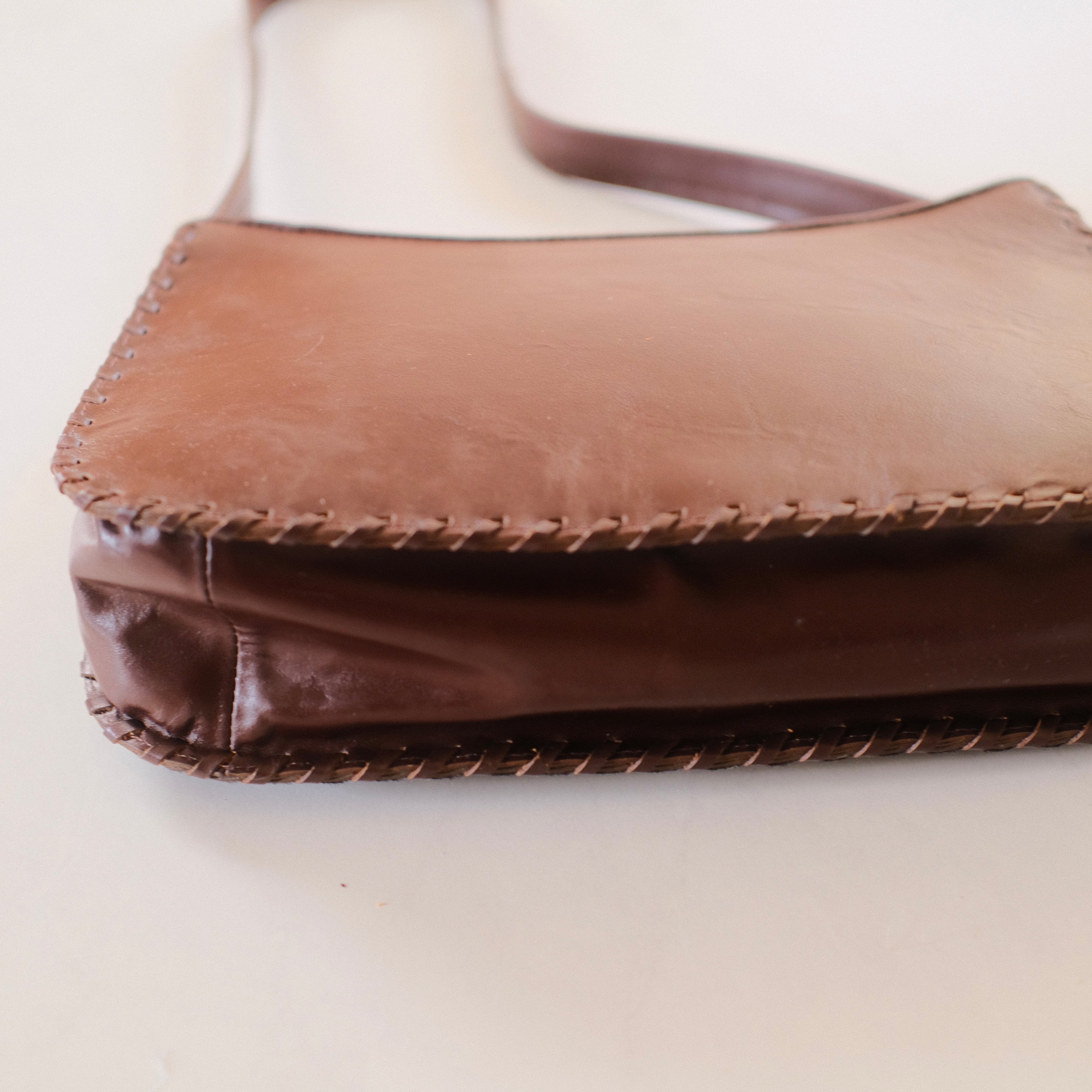 Carnella Brown Cowhide and Leather Shoulder Bag