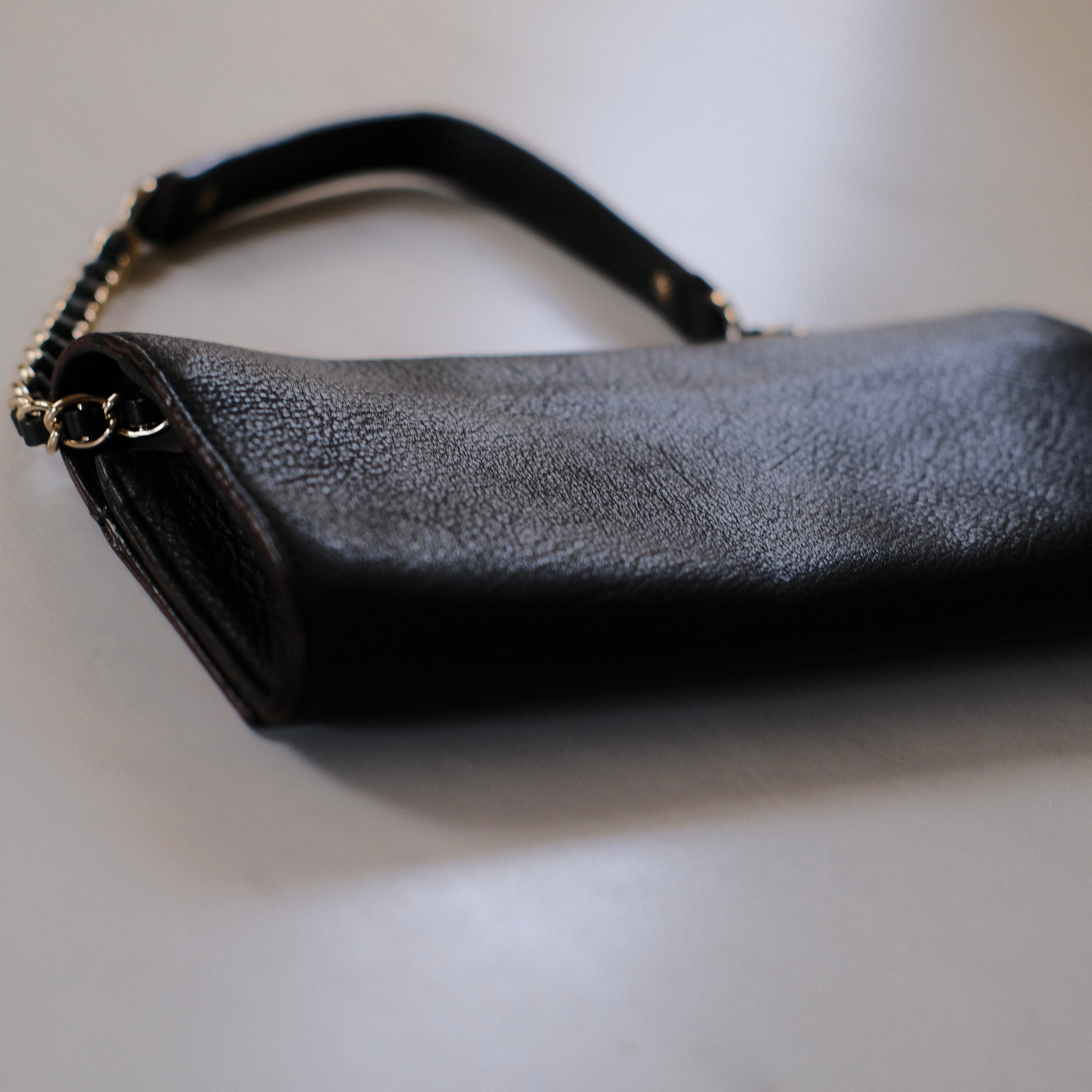 Kate Spade Black Leather Clutch with Chain