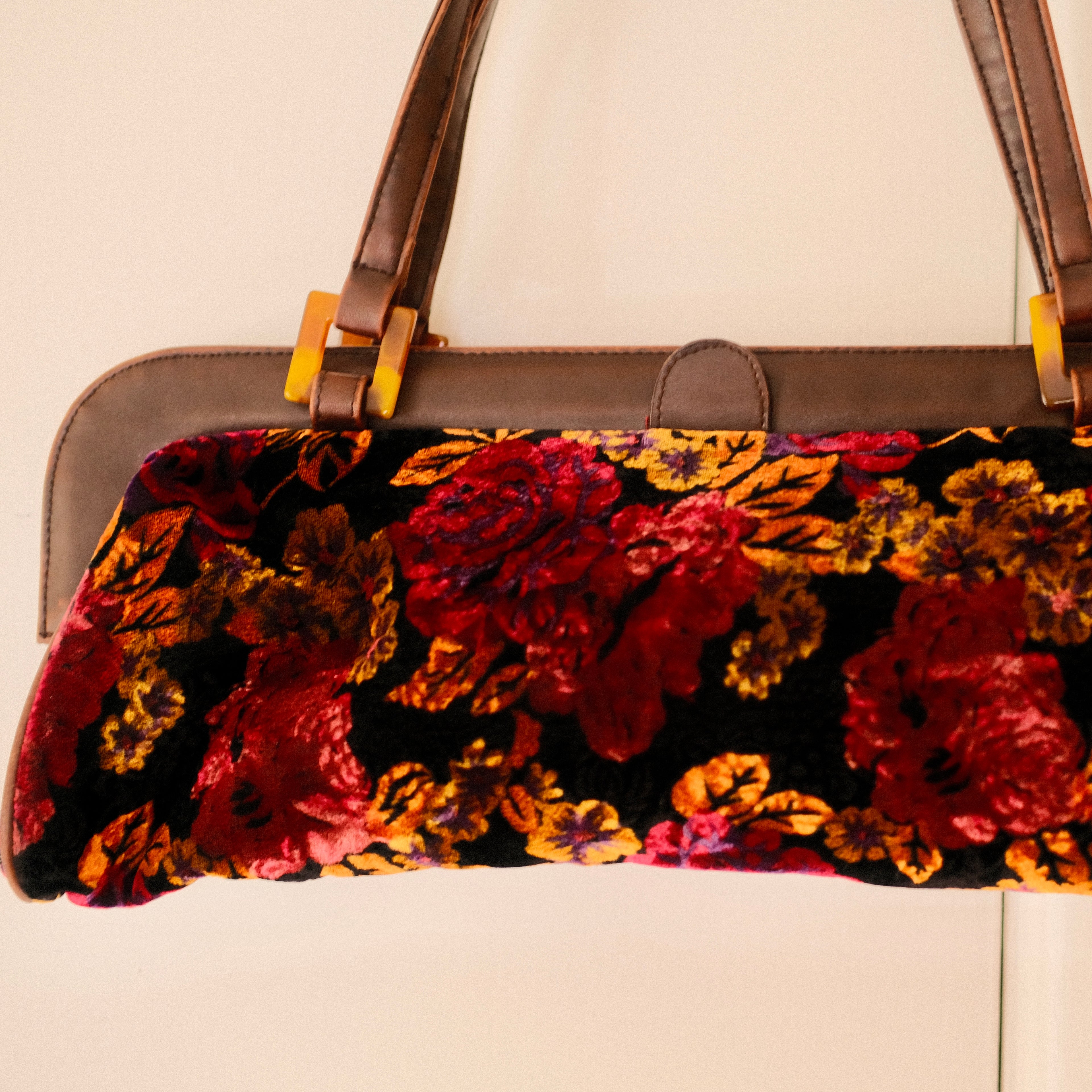 Paradox Velvet and Leather Shoulder Bag