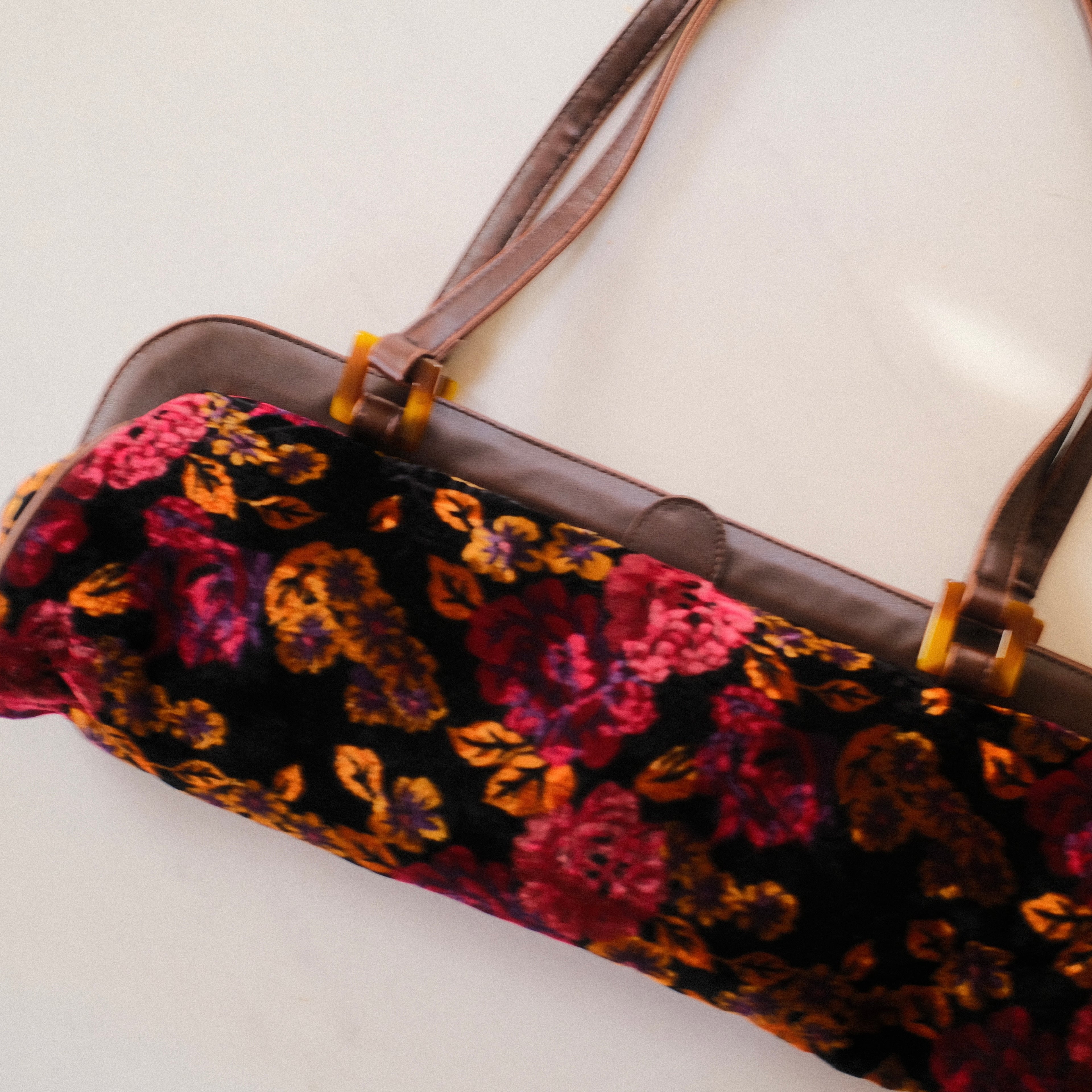 Paradox Velvet and Leather Shoulder Bag