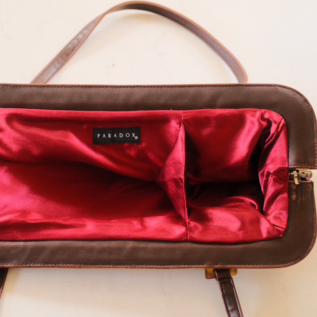 Paradox Velvet and Leather Shoulder Bag