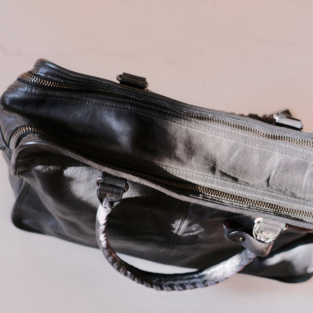 Balenciaga Black Leather Men's Carry All
