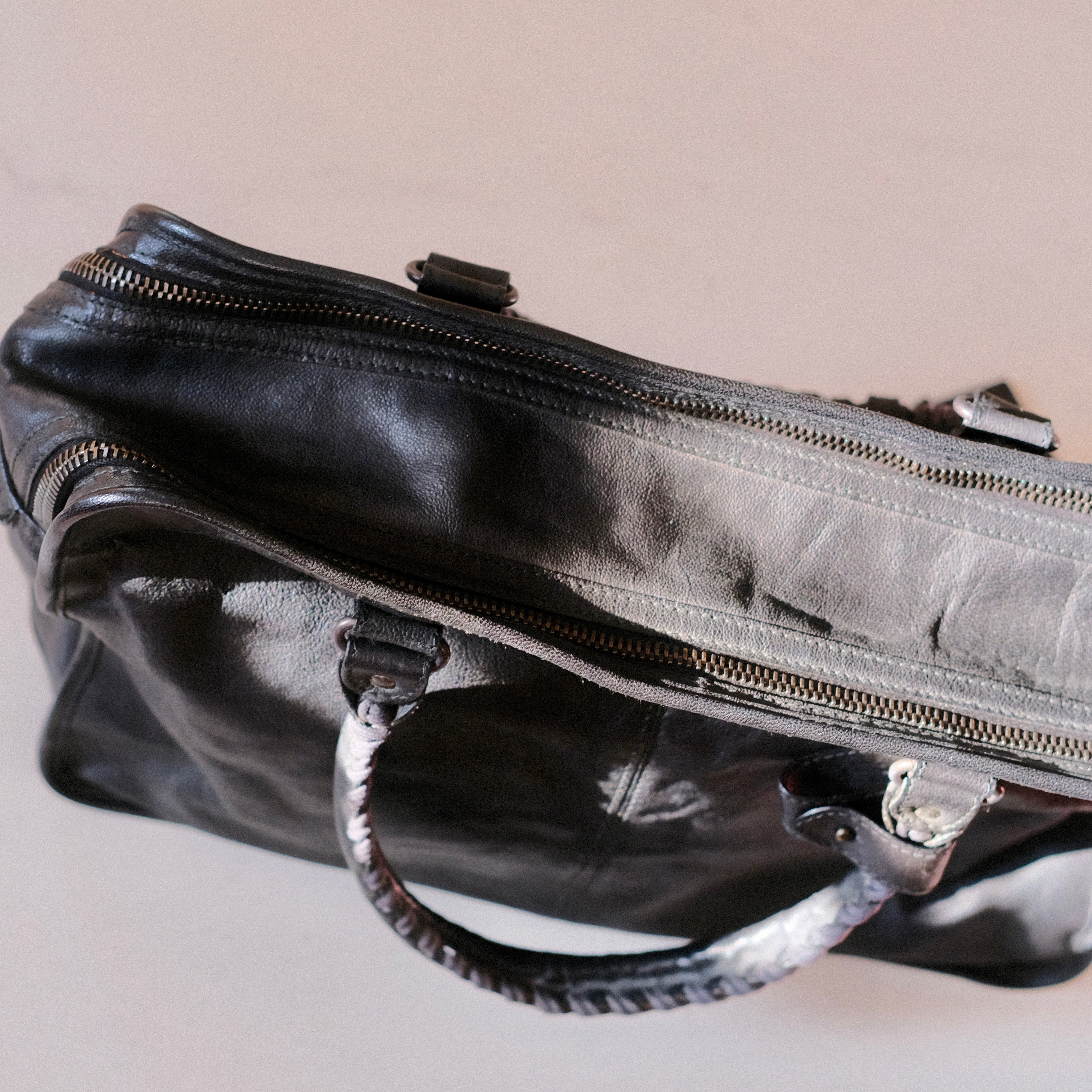 Balenciaga Black Leather Men's Carry All