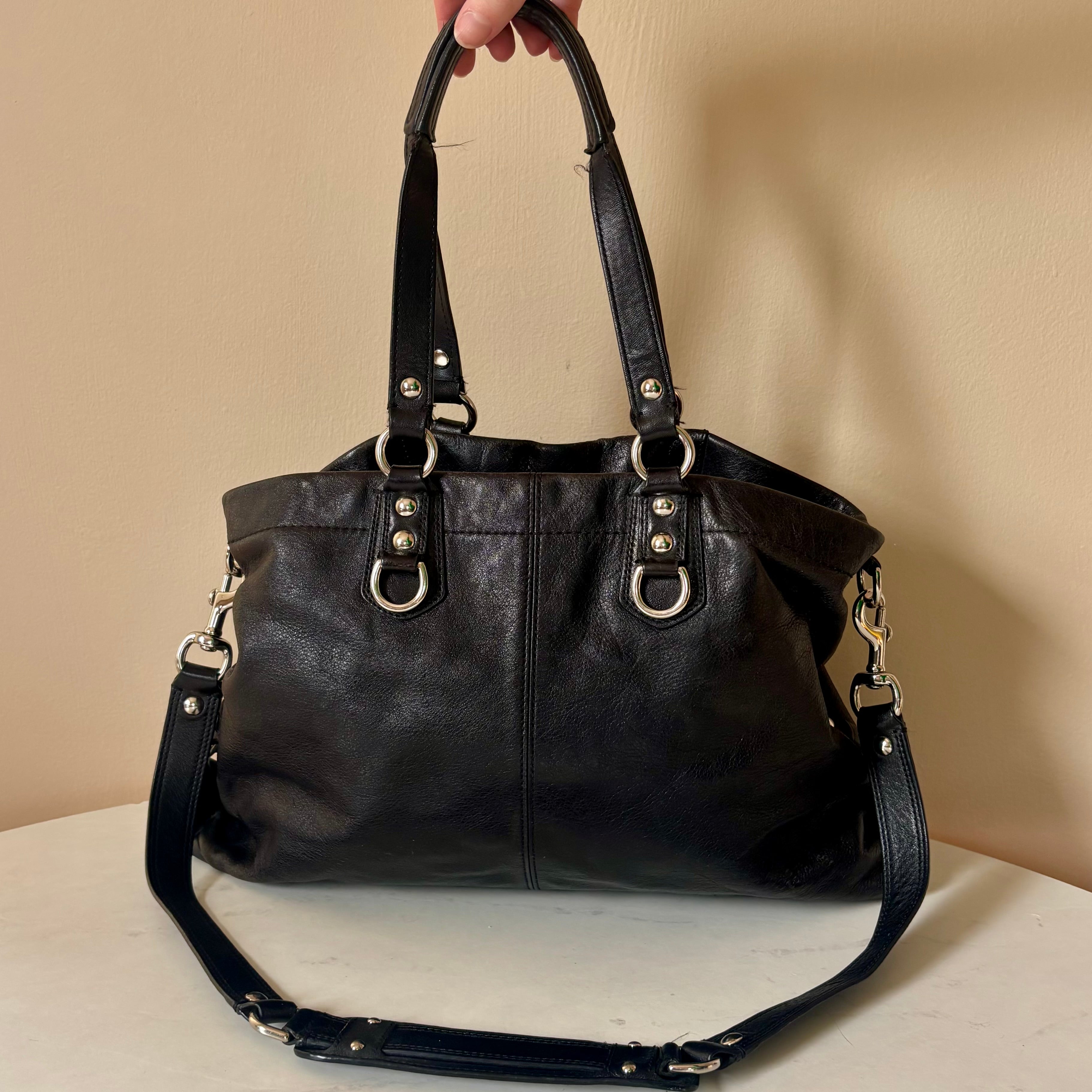 Coach Ashley Black Leather Satchel