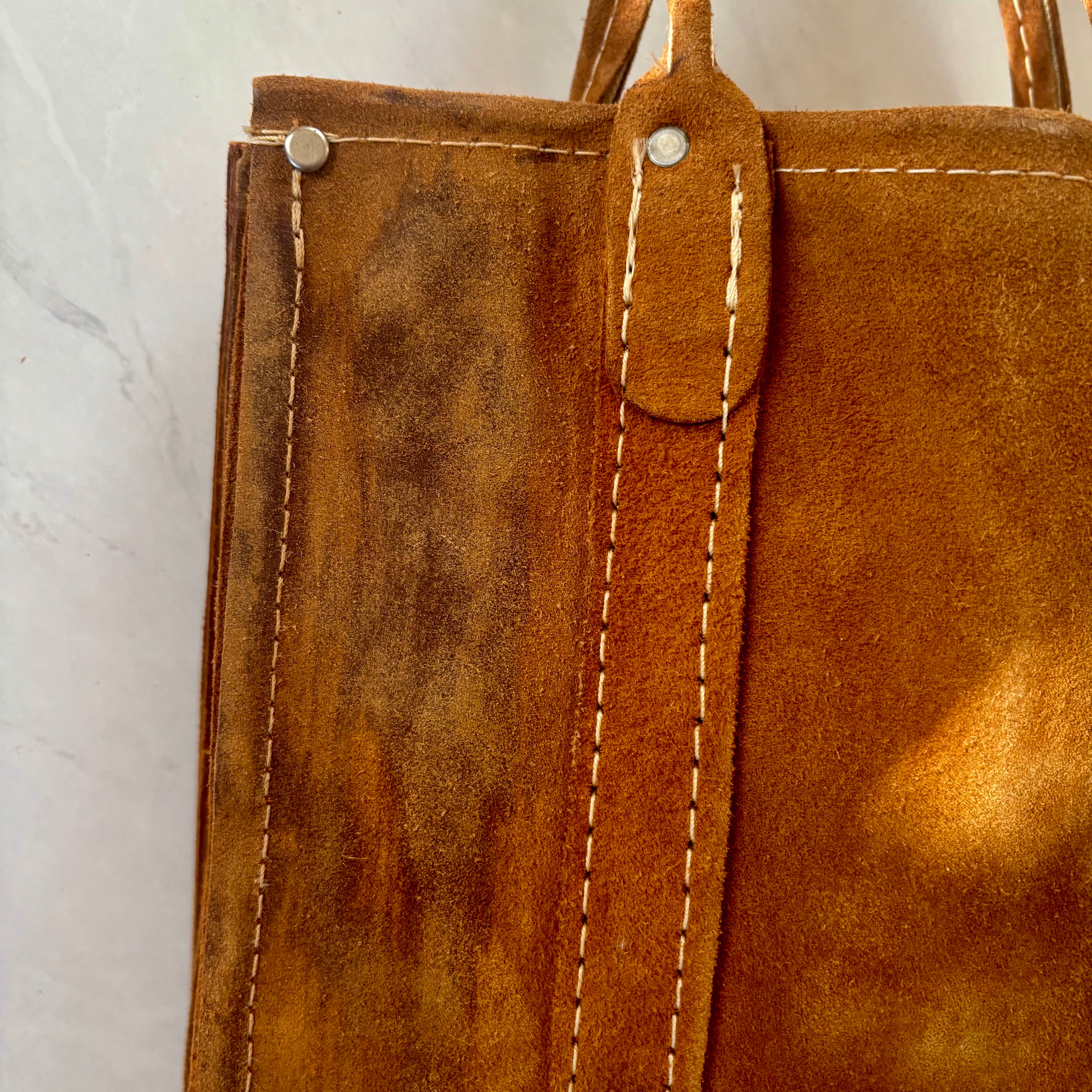 Vintage Brown Suede Tote