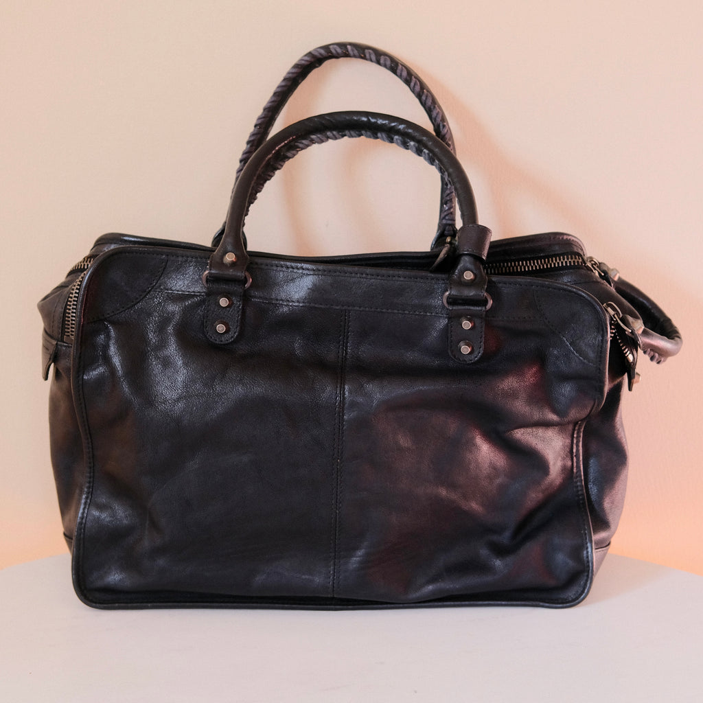 Balenciaga Black Leather Men's Carry All