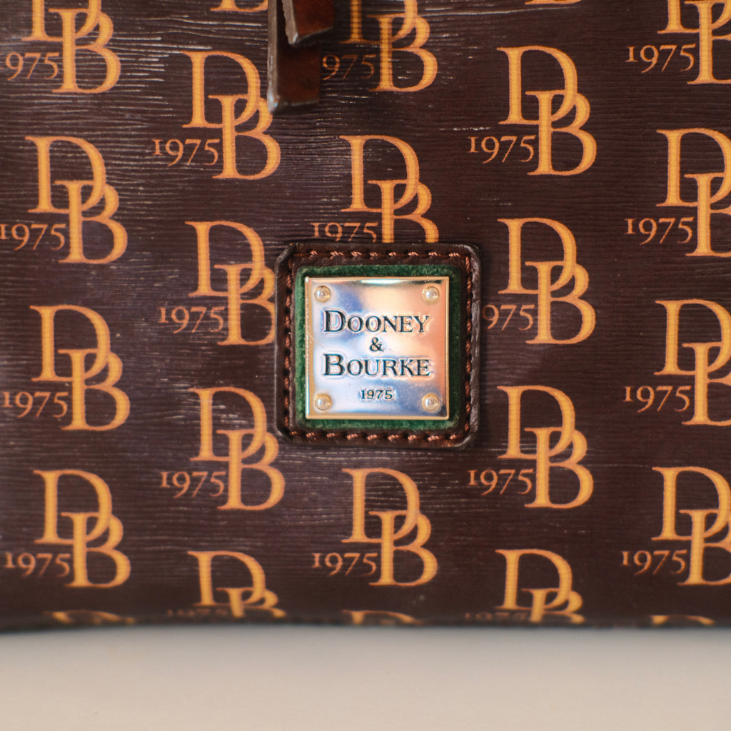 Dooney & Bourke Monogram Coated Canvas Drawstring Shoulder Bag