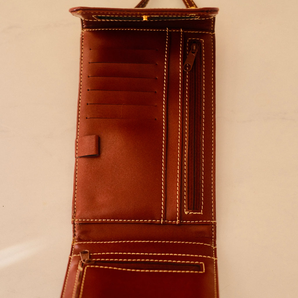 Vintage Polo Ralph Lauren Inspired Plaid Crossbody Trifold Wallet