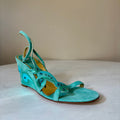 LTD y2k Aqua Suede Wedges — Size 39